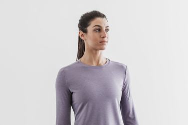 Nobull Women's Long Sleeves Lavender | Australia (NU4380)